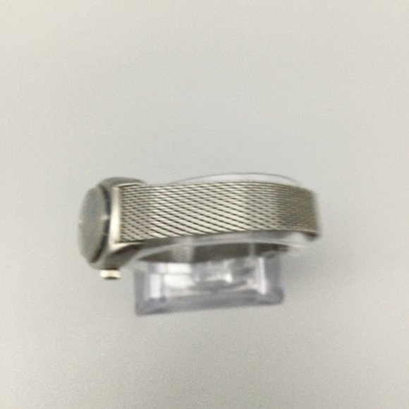 Vintage Seiko Automatic Watch Women Silver Tone Date Blue Oval Dial Mesh Band - Picture 6 of 12